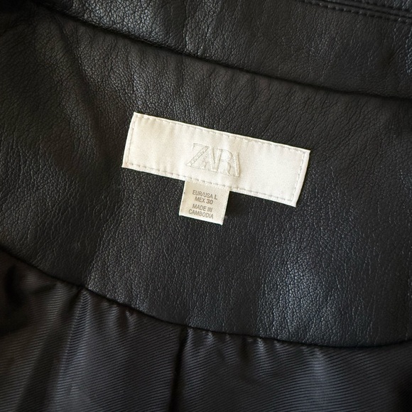 Zara Black Leather Jacket for Women - Picture 3 of 3